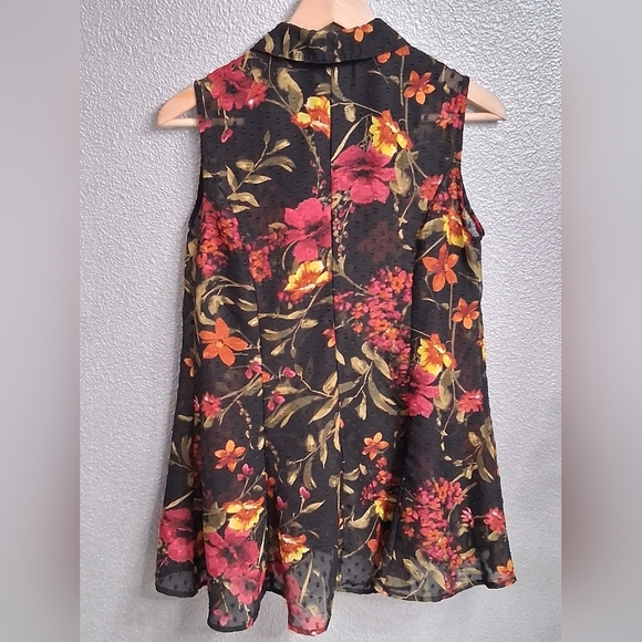 roz & Ali Semi Sheer Floral Sleeveless Tunic Size S - Picture 8 of 12